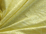 Scalamandre Calista 100% Silk Damask Lemon Yellow Silver Silk Vine Foliage Damask