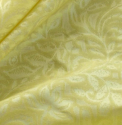 Scalamandre Calista 100% Silk Damask Lemon Yellow Silver Silk Vine Foliage Damask