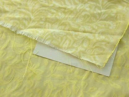 Scalamandre Calista 100% Silk Damask Lemon Yellow Silver Silk Vine Foliage Damask