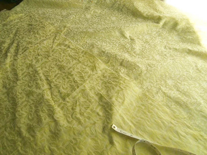 Scalamandre Calista 100% Silk Damask Lemon Yellow Silver Silk Vine Foliage Damask