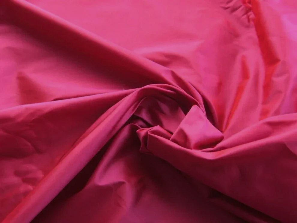 By yard Scalamandre 100% silk Taffeta Rose Pink With Hot Crimson Red Shot