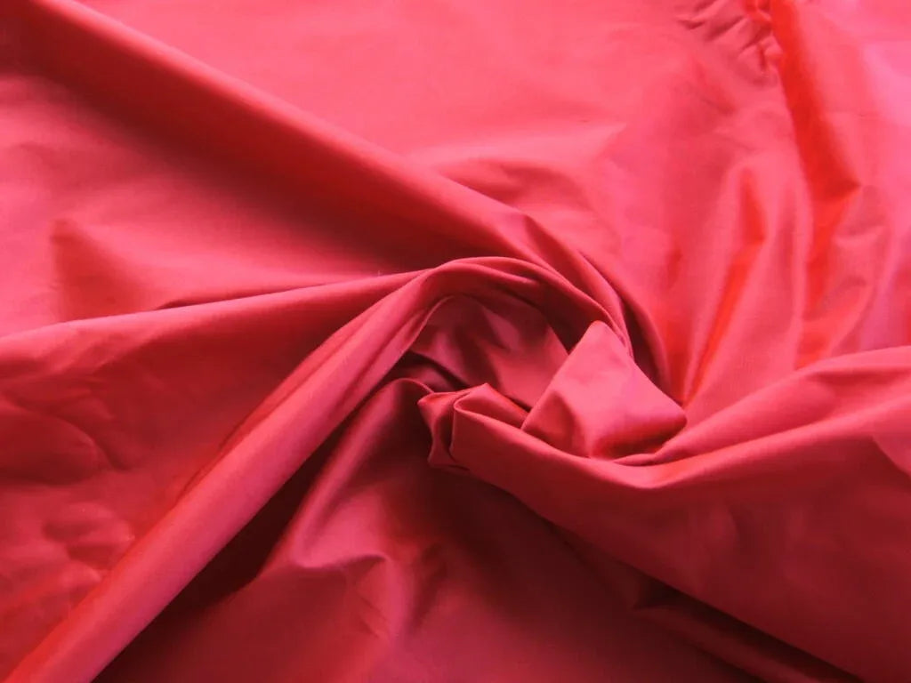 SCALAMANDRE 100%Silk Taffeta Rose With Crimson Red Shot