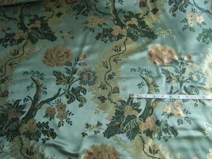 French Documentary Design Palais Brocade100%Silk Lampas Teal