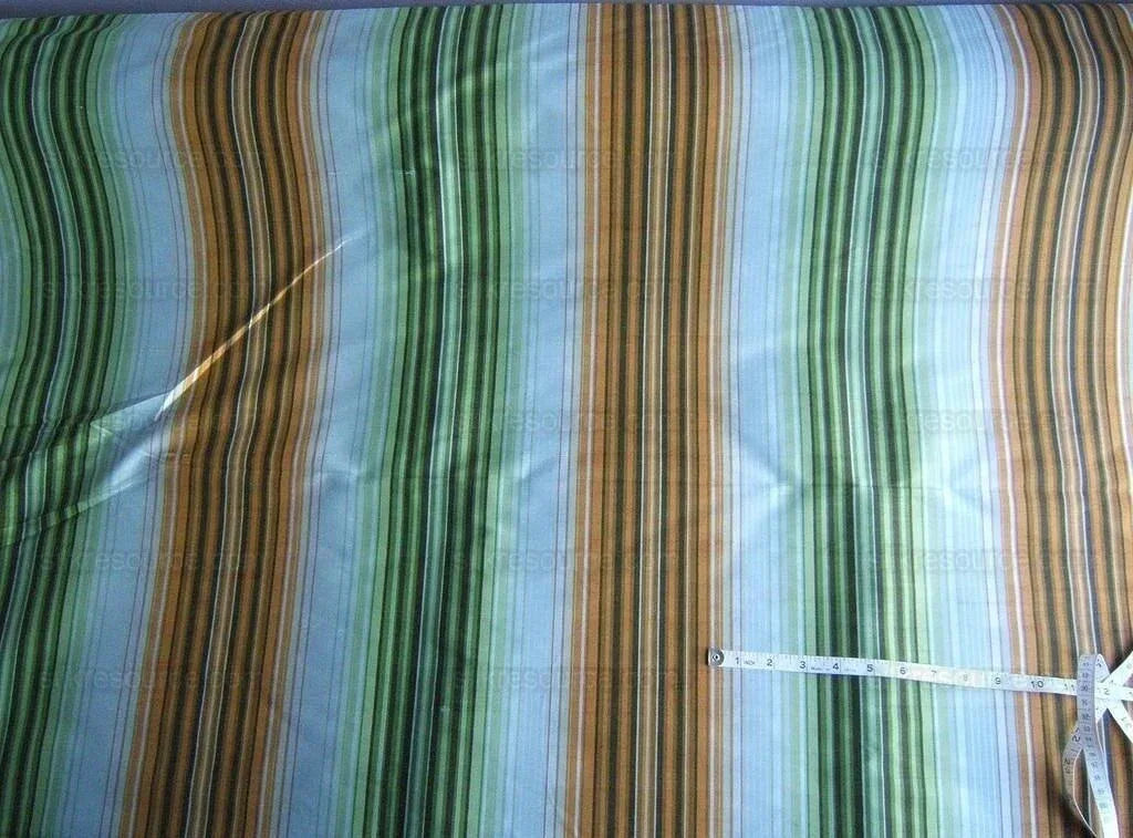Robert Allen 100%Silk Printed Stripe Aqua