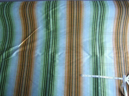 Robert Allen 100%Silk Printed Stripe Aqua