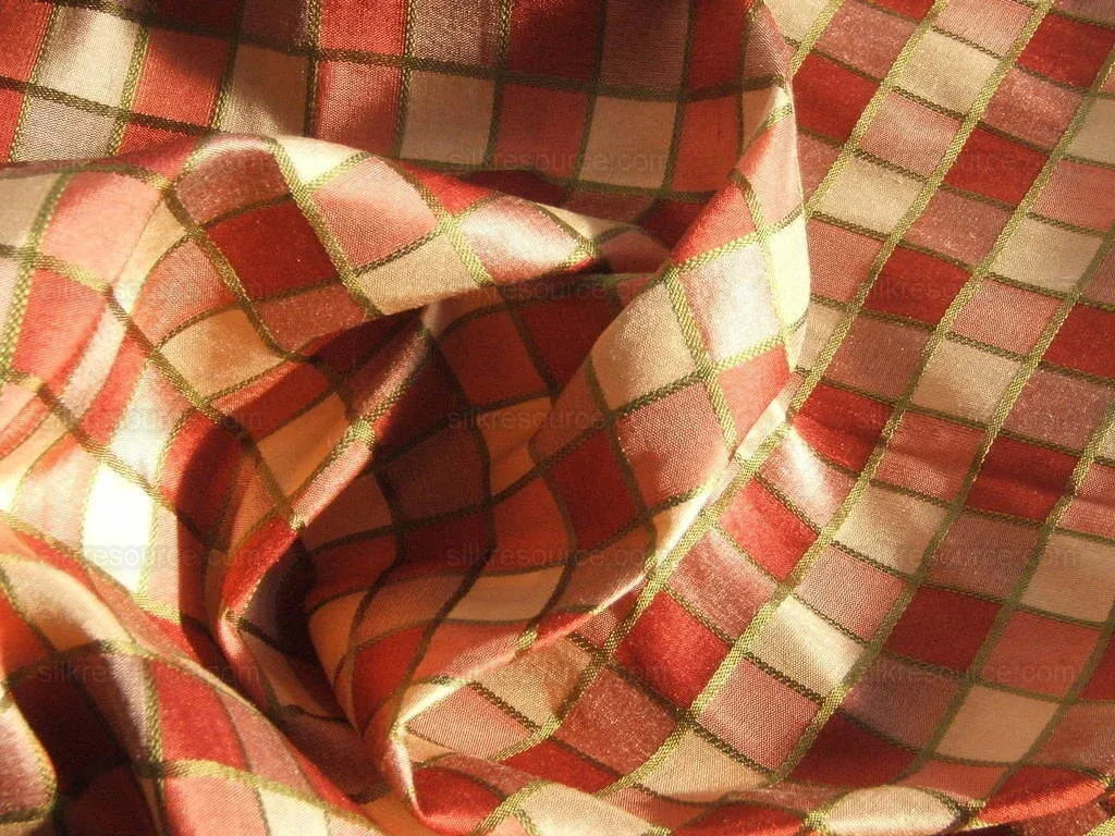 Kravet 100% Silk "Intrigue" Raspberry And Gold