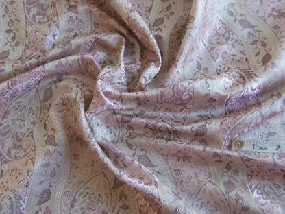 BARANZELLI 100% Silk Damask Paisley Lavender & Silver BTY
