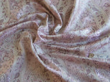 BARANZELLI 100% Silk Damask Paisley Lavender & Silver BTY