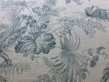 Scalamandre Tropical Toile Linen Gustavian Blue and Ivory White Butterfly Fern Palm Berry MSRP USD 215