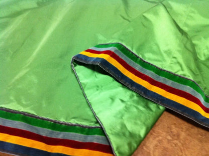 Lee Jofa Stunning Drapery Pair Jewel Green Satin 100"Lx30"wide MSRP$5000+