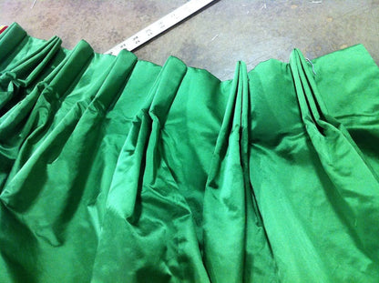 Lee Jofa Stunning Drapery Pair Jewel Green Satin 100"Lx30"wide MSRP$5000+