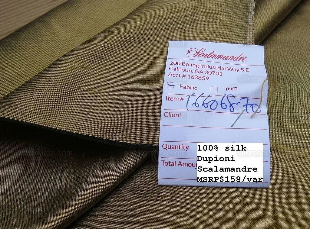Bty Scalamandre Shangri-la 100% Silk Dupioni Coffee With Cream Brn MSRP USD 158