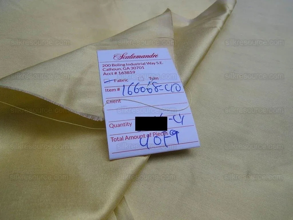 Bty Scalamandre Shangri-la Silk Dupioni "froth" Light Yellow Gold MSRP USD 158Y