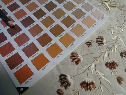 Scalamandre Parvati Silk Organza Sheer Embroidery Floral Dress - Moonlight Wedding Gown