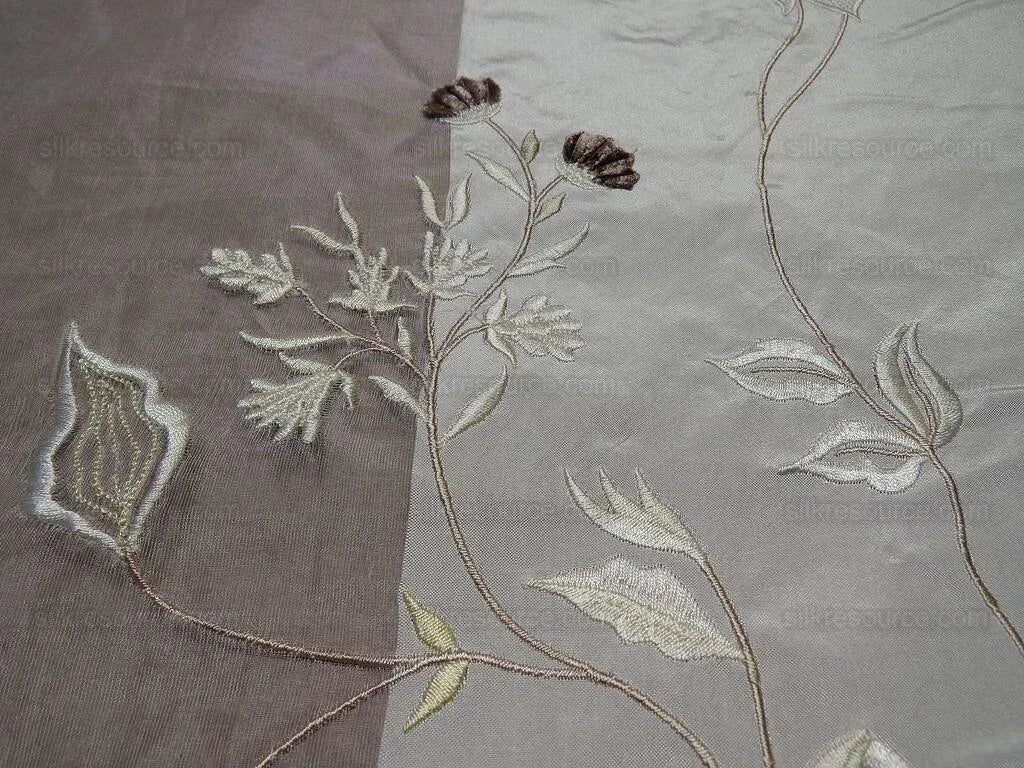 Scalamandre Parvati Silk Organza Sheer Embroidery Floral Dress - Moonlight Wedding Gown