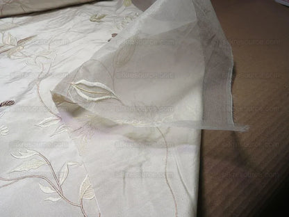 Scalamandre Parvati Silk Organza Sheer Embroidery Floral Dress - Moonlight Wedding Gown