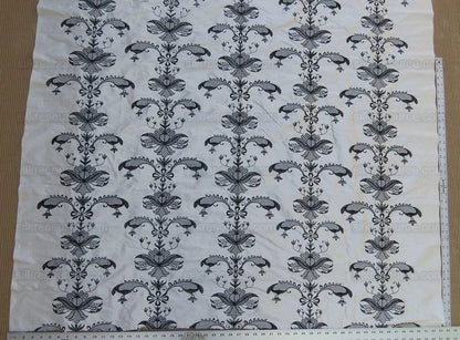 4yd Sabrina Dress 100% Silk Embroidery Black N White MSRP USD 200+