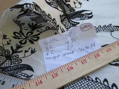 4yd Sabrina Dress 100% Silk Embroidery Black N White MSRP USD 200+