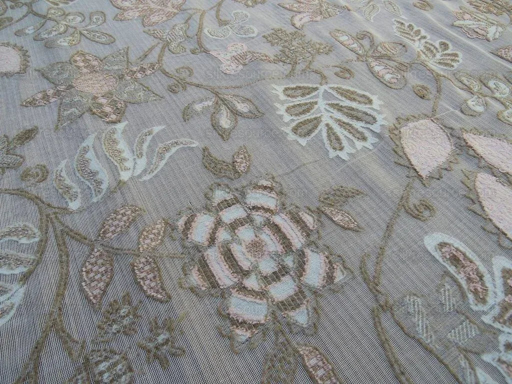 1yd Scalamandre Scottis Lace Sonatine Linen Blush MSRP USD 304/y