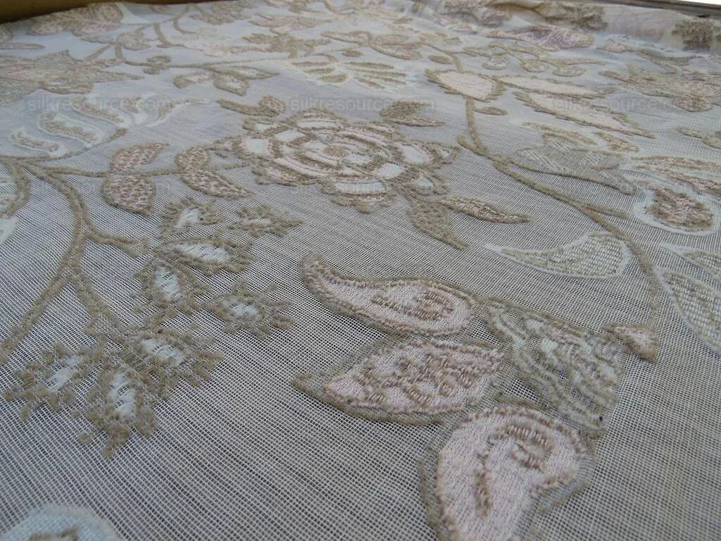 6.2yd Scalamandre Scottis Lace Sonatine Rose Olive MSRP USD 304/y