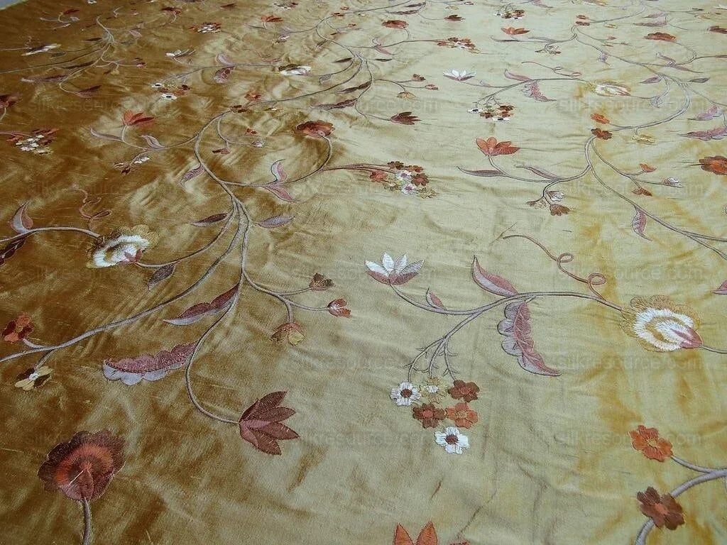 12.5yd Scalamandre Binita Honey Gold Silk Embroidery MSRP USD 188/Y