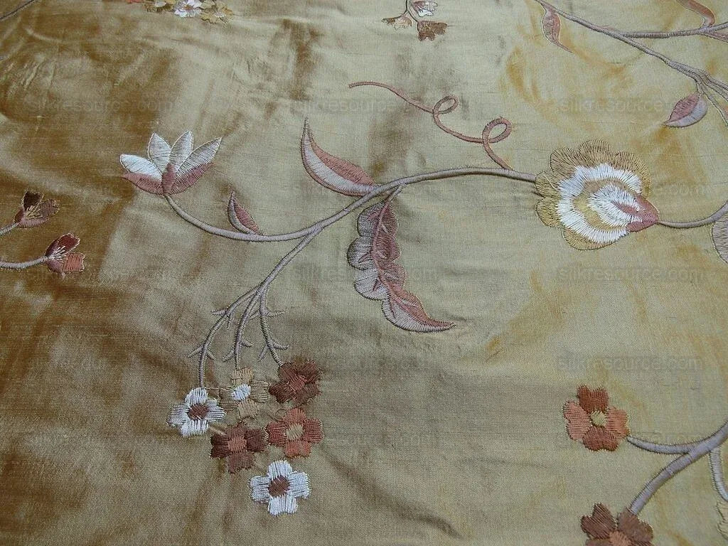 12.5yd Scalamandre Binita Honey Gold Silk Embroidery MSRP USD 188/Y