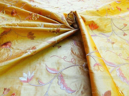 12.5yd Scalamandre Binita Honey Gold Silk Embroidery MSRP USD 188/Y
