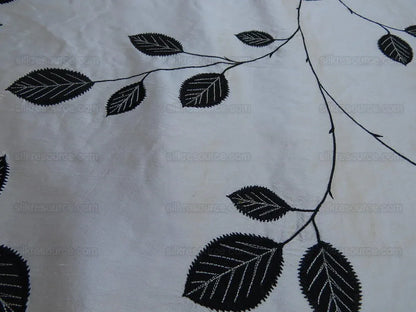 0.25y Scalamandre Hayworth Silk Crewel Bk/wht Embroidery Rp$104