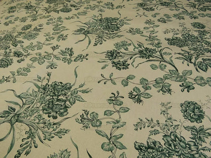 By Yard Scalamandre Valencay Green French Toile Grass Honeysuckle Wild Flowers Meadow Cream French Country MSRP USD 264/Y