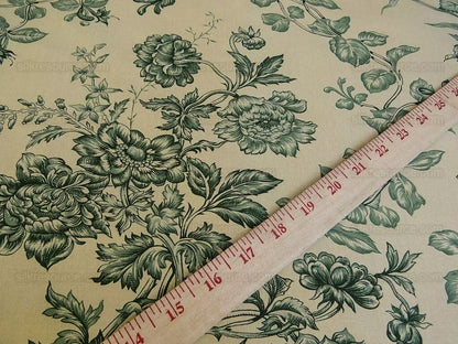 By Yard Scalamandre Valencay Green French Toile Grass Honeysuckle Wild Flowers Meadow Cream French Country MSRP USD 264/Y