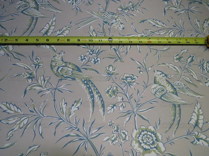 Scalamandre "aviary" Bird Chinoiserie Wallpaper Blue Grey Single Roll