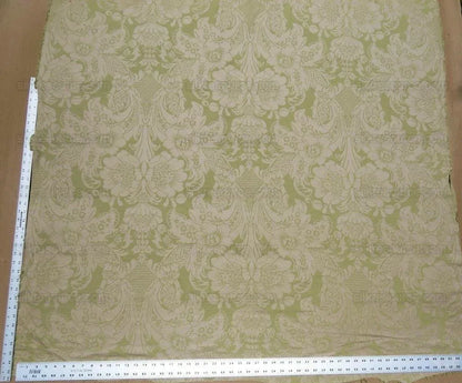 By YARD High End Celery Green Lt. Pistachio Beige Damask Cotton#1576