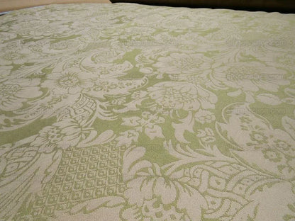 By YARD High End Celery Green Lt. Pistachio Beige Damask Cotton#1576