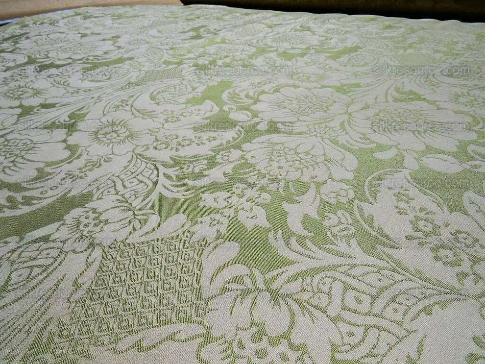 By YARD High End Celery Green Light Fresh Pistachio Beige Artichoke Damask Cotton#1576
