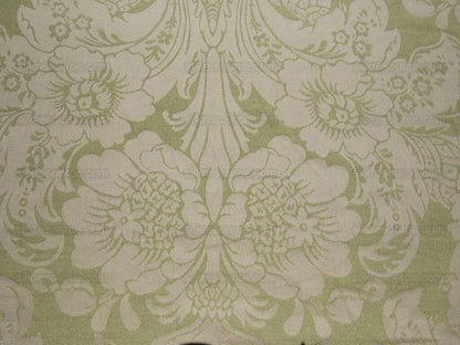 By YARD High End Celery Green Lt. Pistachio Beige Damask Cotton#1576