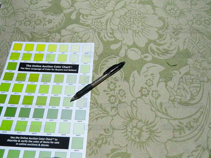 By YARD High End Celery Green Light Fresh Pistachio Beige Artichoke Damask Cotton#1576