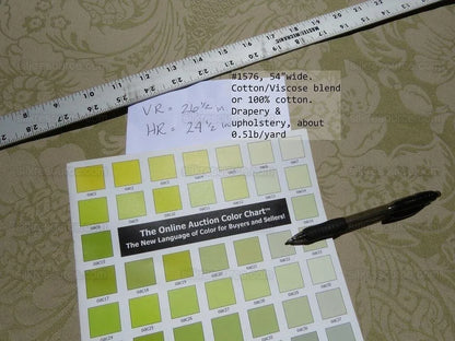 By YARD High End Celery Green Lt. Pistachio Beige Damask Cotton#1576