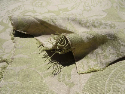 By YARD High End Celery Green Lt. Pistachio Beige Damask Cotton#1576