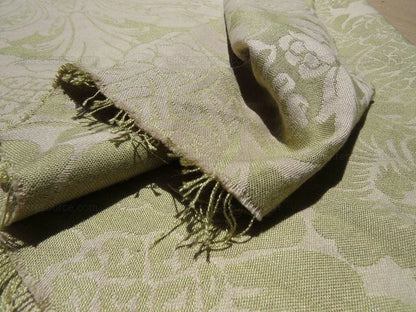 By YARD High End Celery Green Lt. Pistachio Beige Damask Cotton#1576