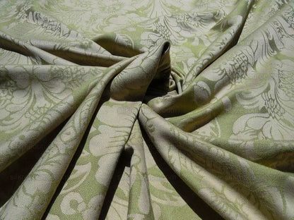 By YARD High End Celery Green Light Fresh Pistachio Beige Artichoke Damask Cotton#1576
