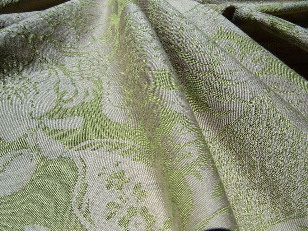 By YARD High End Celery Green Light Fresh Pistachio Beige Artichoke Damask Cotton#1576