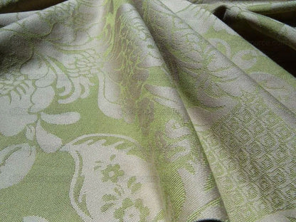 By YARD High End Celery Green Light Fresh Pistachio Beige Artichoke Damask Cotton#1576