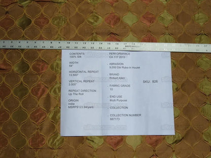 By Yd Robert Allen Treasured Time Pink Green Sand Silk MSRP USD 124/y Special Order