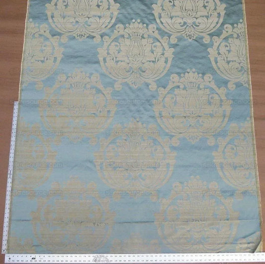 ***SOLD*** By Yd Lee Jofa Imperial Damask In Aqua Neo-classic Blue Gold MSRP USD 298/Y