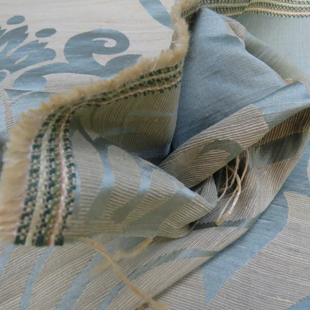 ***SOLD*** By Yd Lee Jofa Imperial Damask In Aqua Neo-classic Blue Gold MSRP USD 298/Y