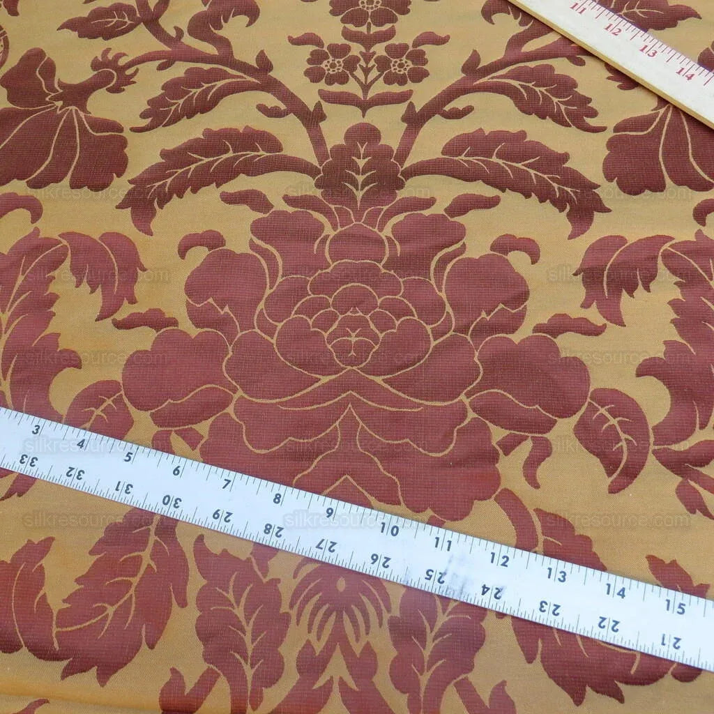 By Yd Lee Jofa/g.p. & J Baker Chinese Damask Silk Tomato Red