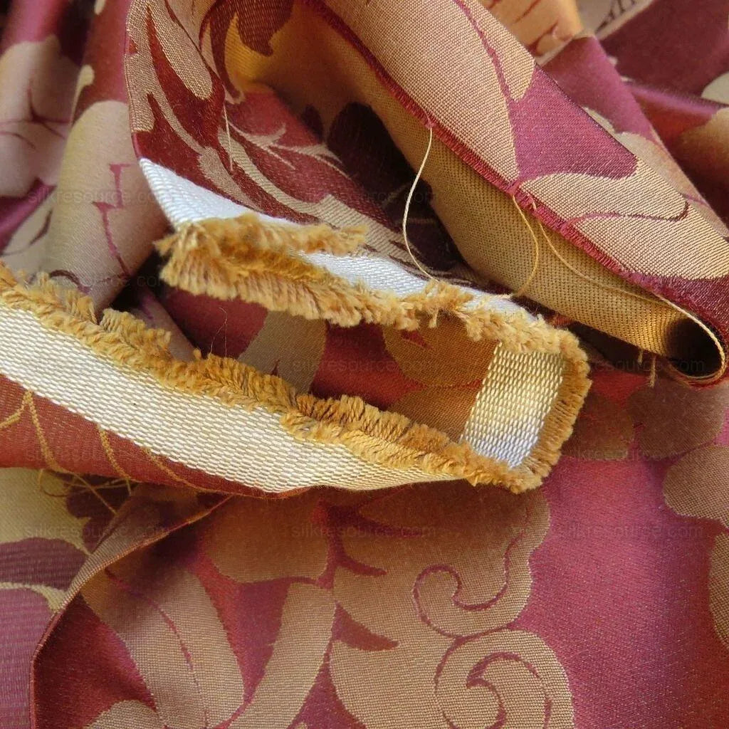 By Yd Lee Jofa/g.p. & J Baker Chinese Damask Silk Tomato Red