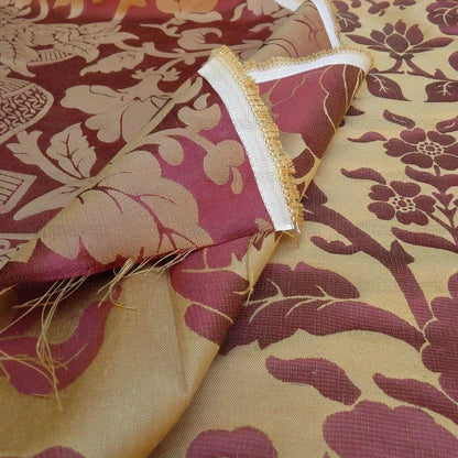 By Yd Lee Jofa/g.p. & J Baker Chinese Damask Silk Tomato Red