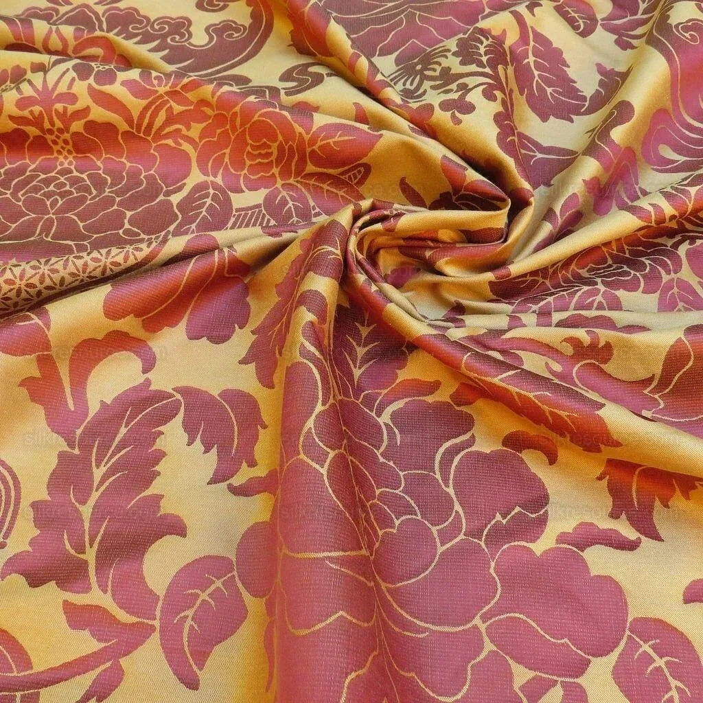 By Yd Lee Jofa/g.p. & J Baker Chinese Damask Silk Tomato Red