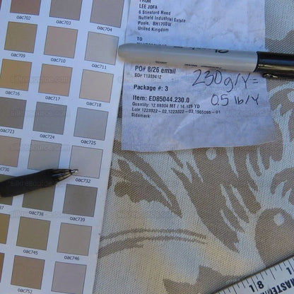 Lee Jofa Serenity "parchment Taupe Silk Wool Renaissance Damask